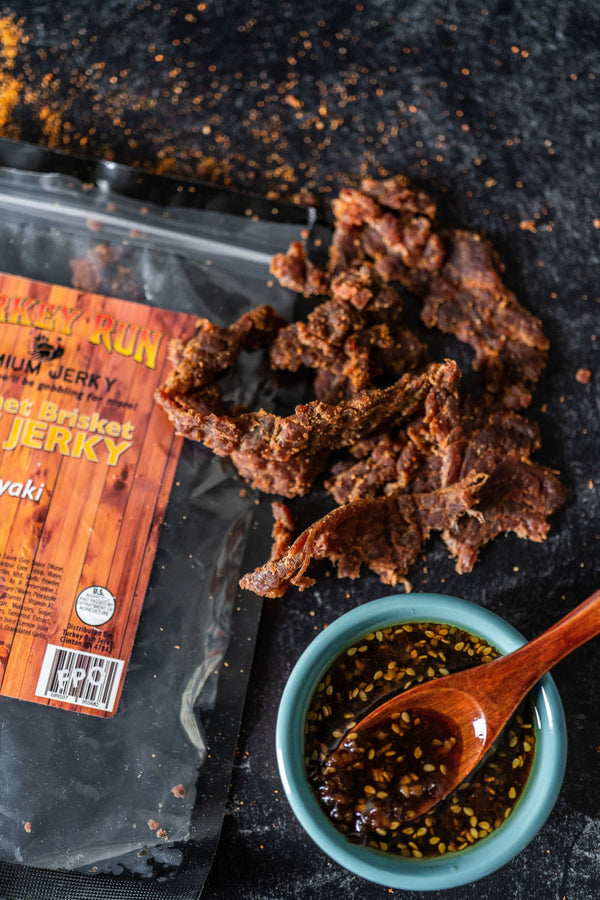 A photo of our Teriyaki Flavored Brisket Beef Jerky Flavored with seasonings