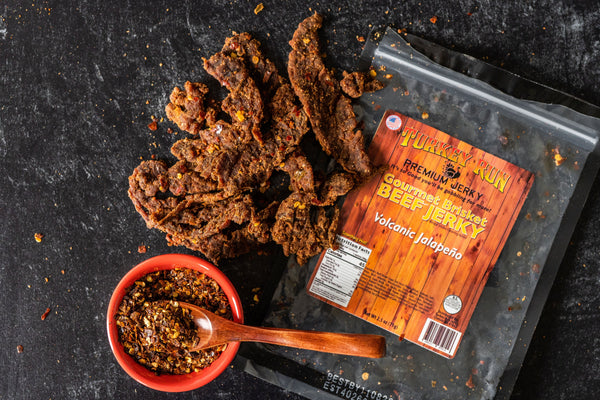 The explosive flavors of Volcanic Jalapeno flavored Brisket Beef Jerky