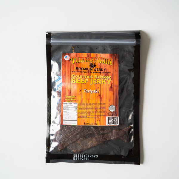 Packaging of Teriyaki Flavored Brisket Beef Jerky